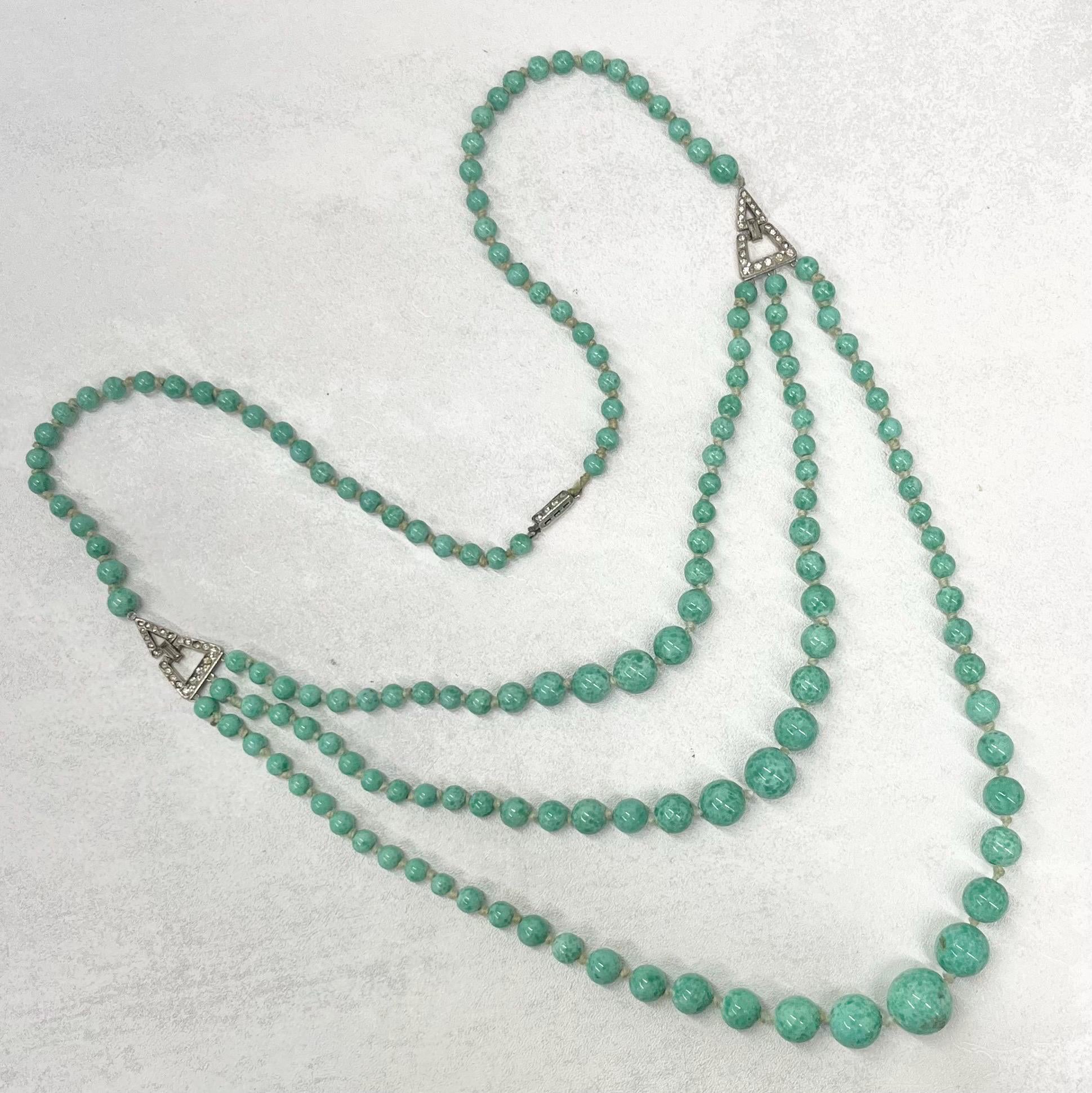 Vintage Red & Gold Aventurine Glass Bead Necklace 38” Long Handmade Lampwork Beads Copper Accents TheGreenGlassGemShop