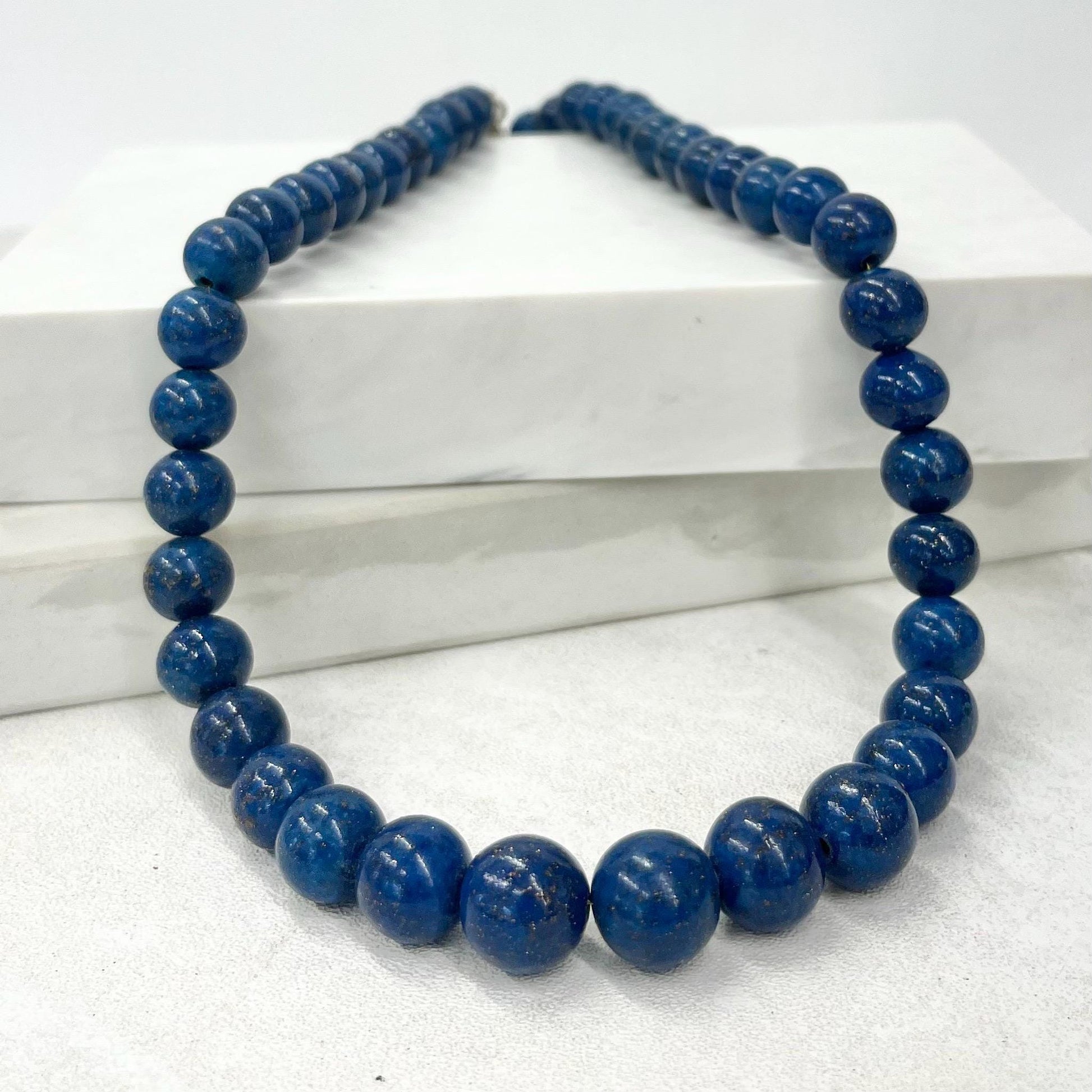 Vintage 1920’s 1930’s Graduated Lapis Lazuli Bead Necklace Excellent Quality Beads Vintage Jewellery 18” Long MillyOliverVintage