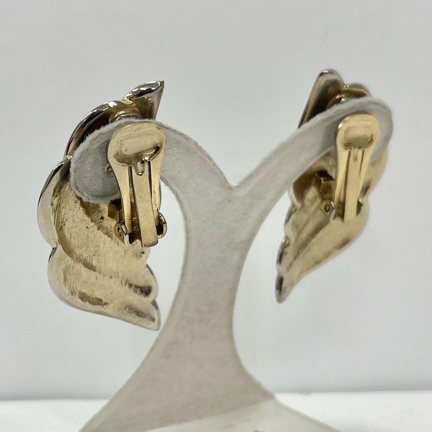 Vintage Enamel Clip On Earrings Blue & Green in a Gold Tone Setting 1980’s - 1990’s Hollywood Glamour TheGreenGlassGemShop