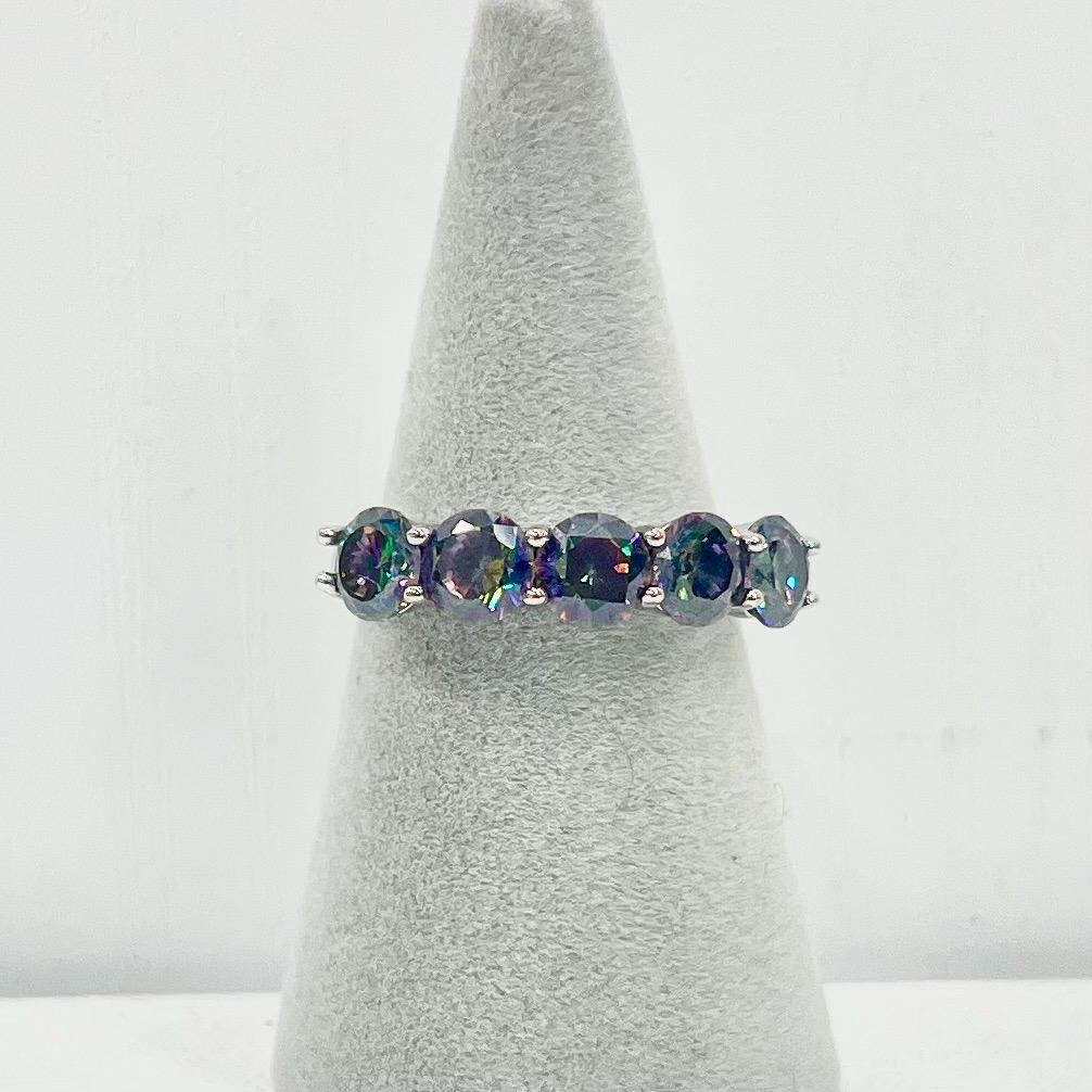 Sterling Silver Five Stone Rainbow Mystic Topaz Dress Ring Size uk L 1/2 us 6 1/4 TheGreenGlassGemShop