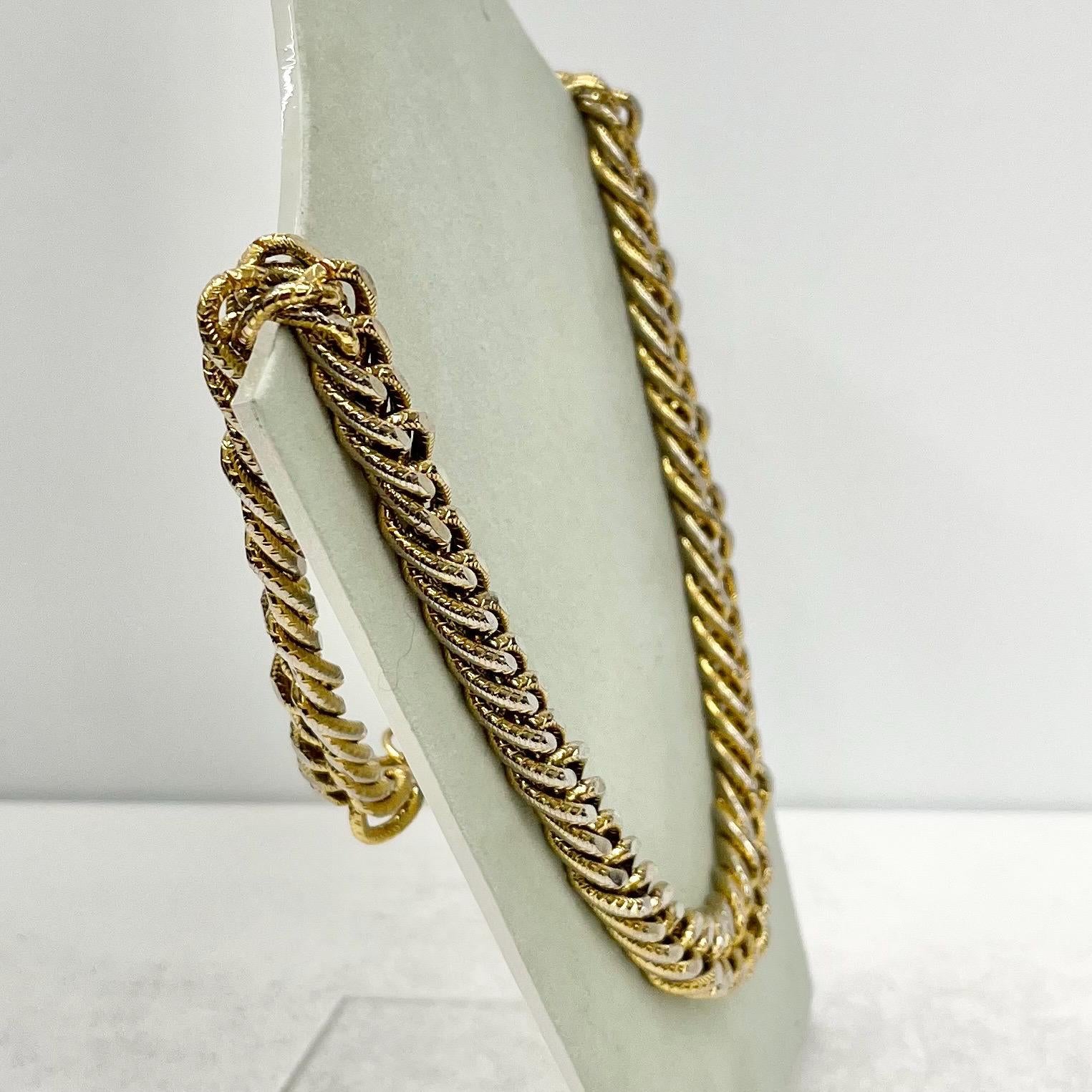 Vintage Gold Plated Chunky Textured Flat Curb Chain Necklace 1970’s - 1980’s Statement Power Chain 14” with a 2” Extender 9mm Wide TheGreenGlassGemShop