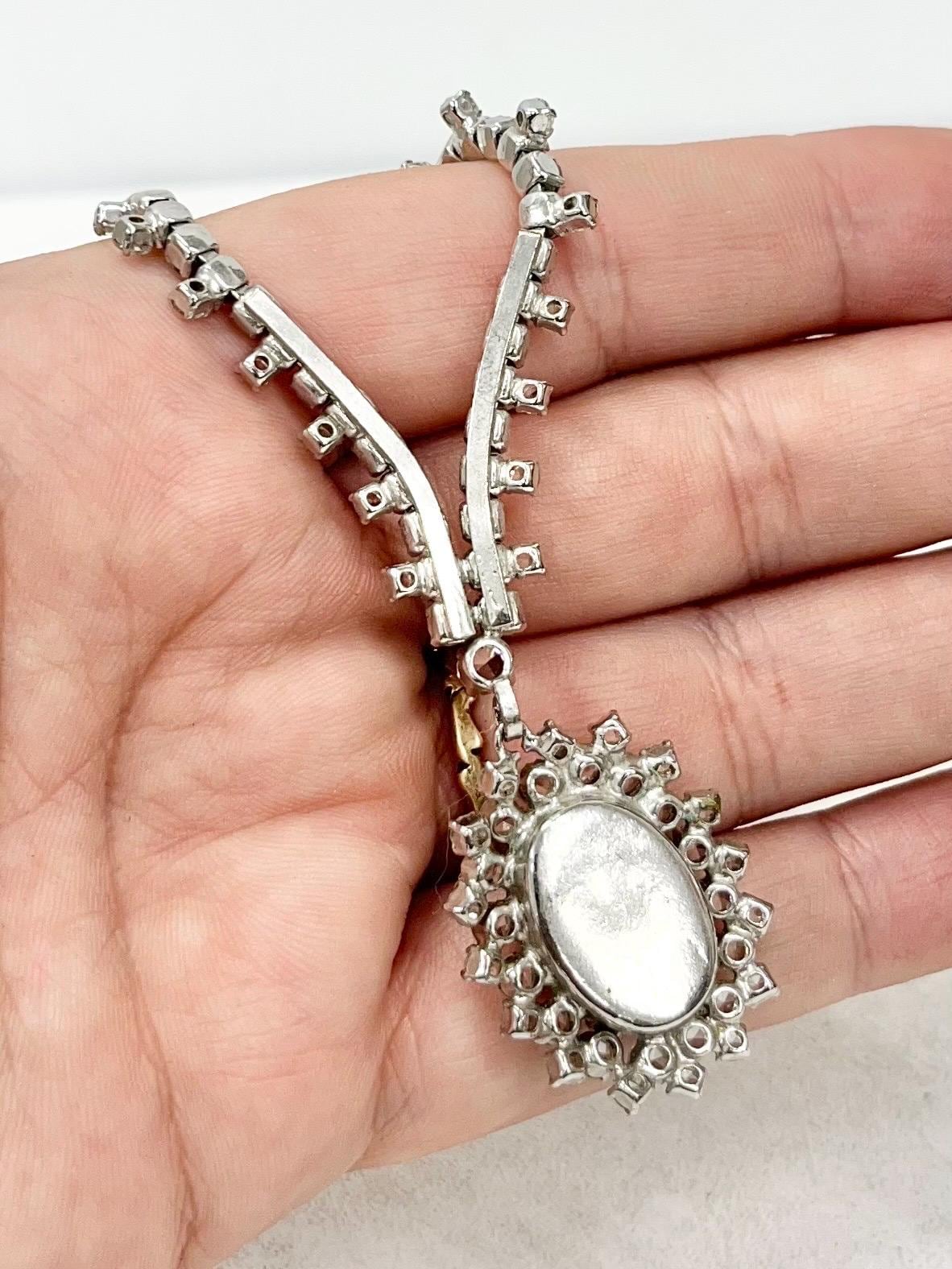 Vintage Aquamarine Blue Drop Faceted Glass Crystal Chain Necklace Excellent Quality Crystals Vintage Jewellery 16” Long with a 3” Extender MillyOliverVintage