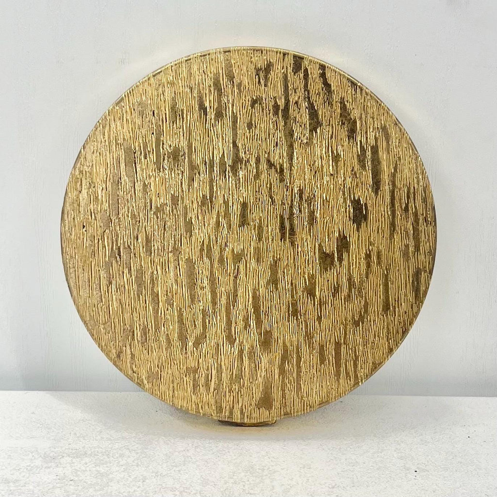 Vintage 1950’s 1960’s Emrich Gold Tone Brutalist Compact with Interior Mirror TheGreenGlassGemShop