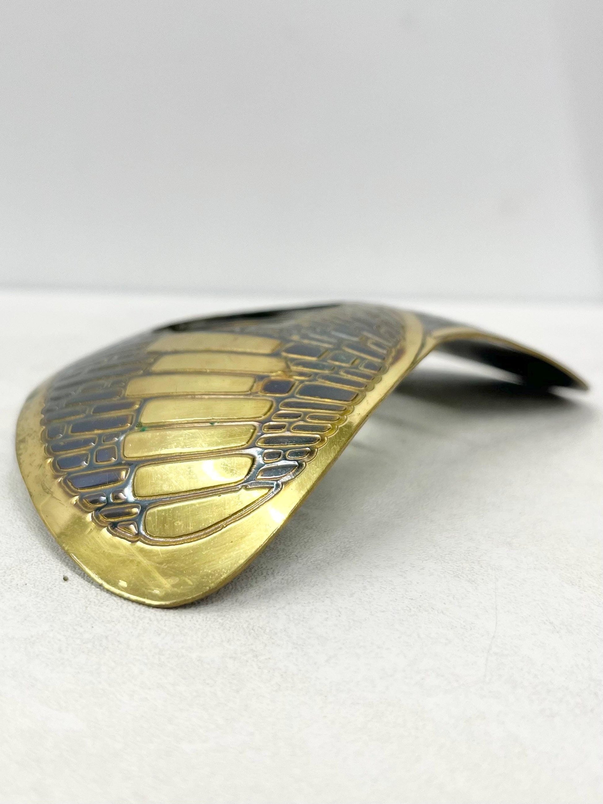 Vintage Huge Brass Hammered Finished Deco Style Belt Buckle MillyOliverVintage