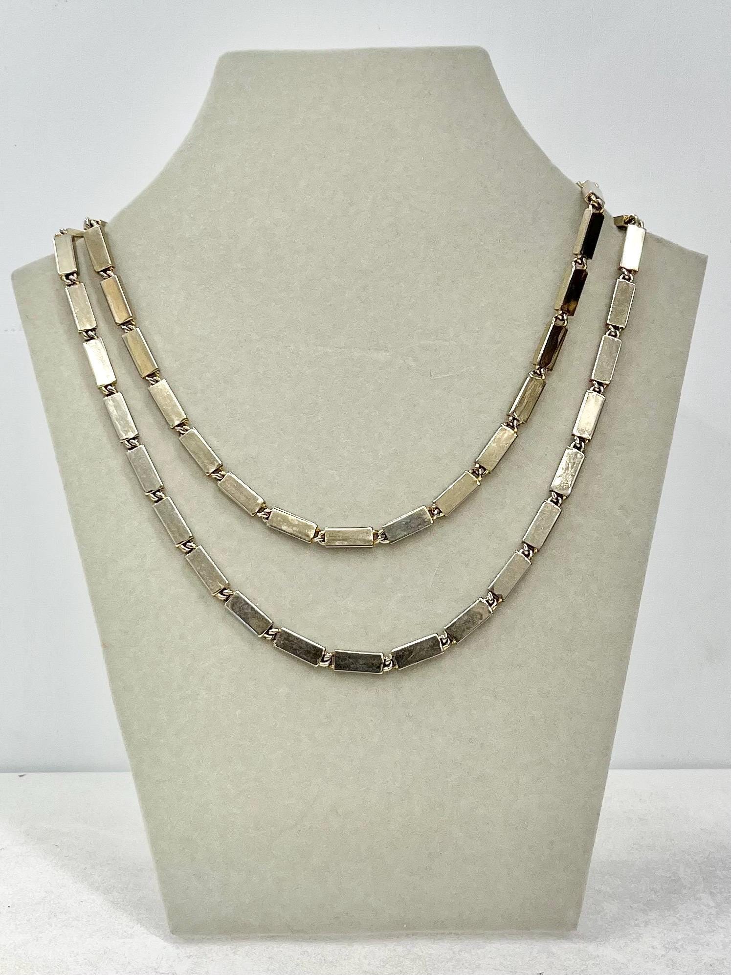 Vintage Marino Silver Tone Two Strand Necklace 1970’s - 1980’s Statement Power Chain 14” with a 2” Extender Chain MillyOliverVintage