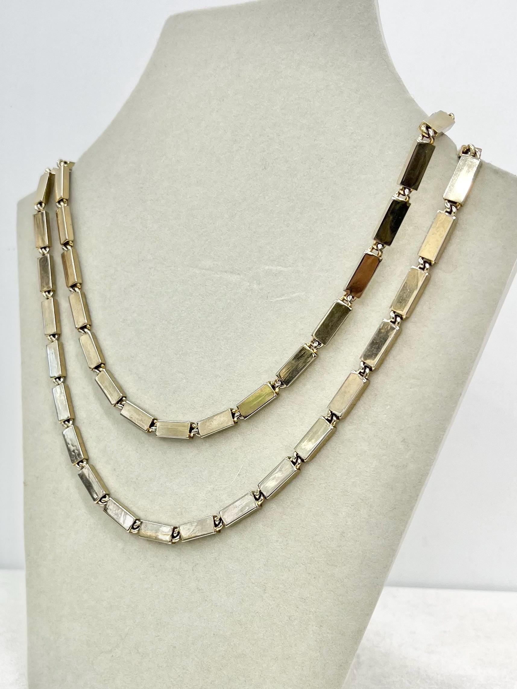 Vintage Marino Silver Tone Two Strand Necklace 1970’s - 1980’s Statement Power Chain 14” with a 2” Extender Chain MillyOliverVintage