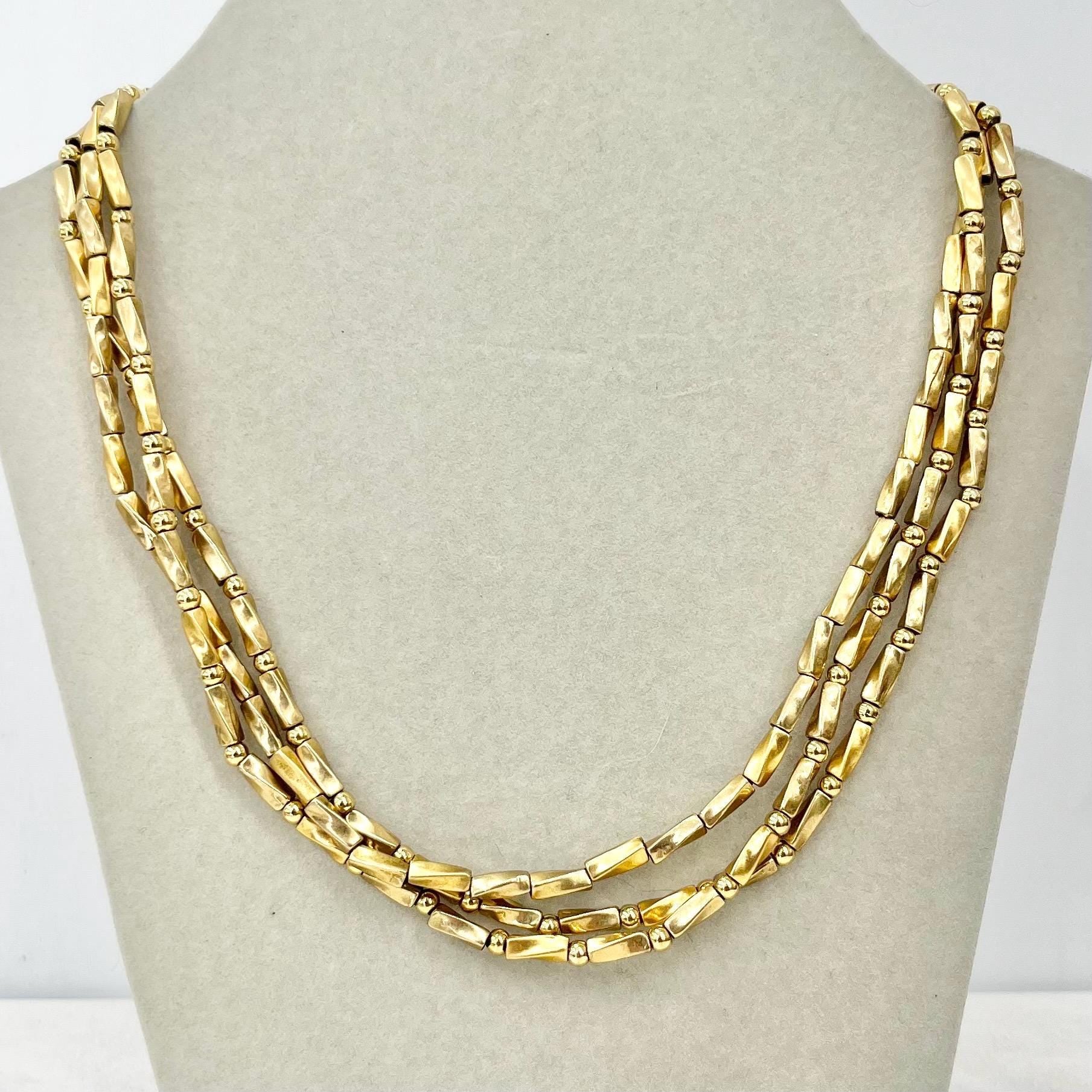 Vintage Napier Three Strand Gold Plate Chain Necklace 1970’s - 1980’s Statement Power Chain 16” with a 2” Extender Chain MillyOliverVintage
