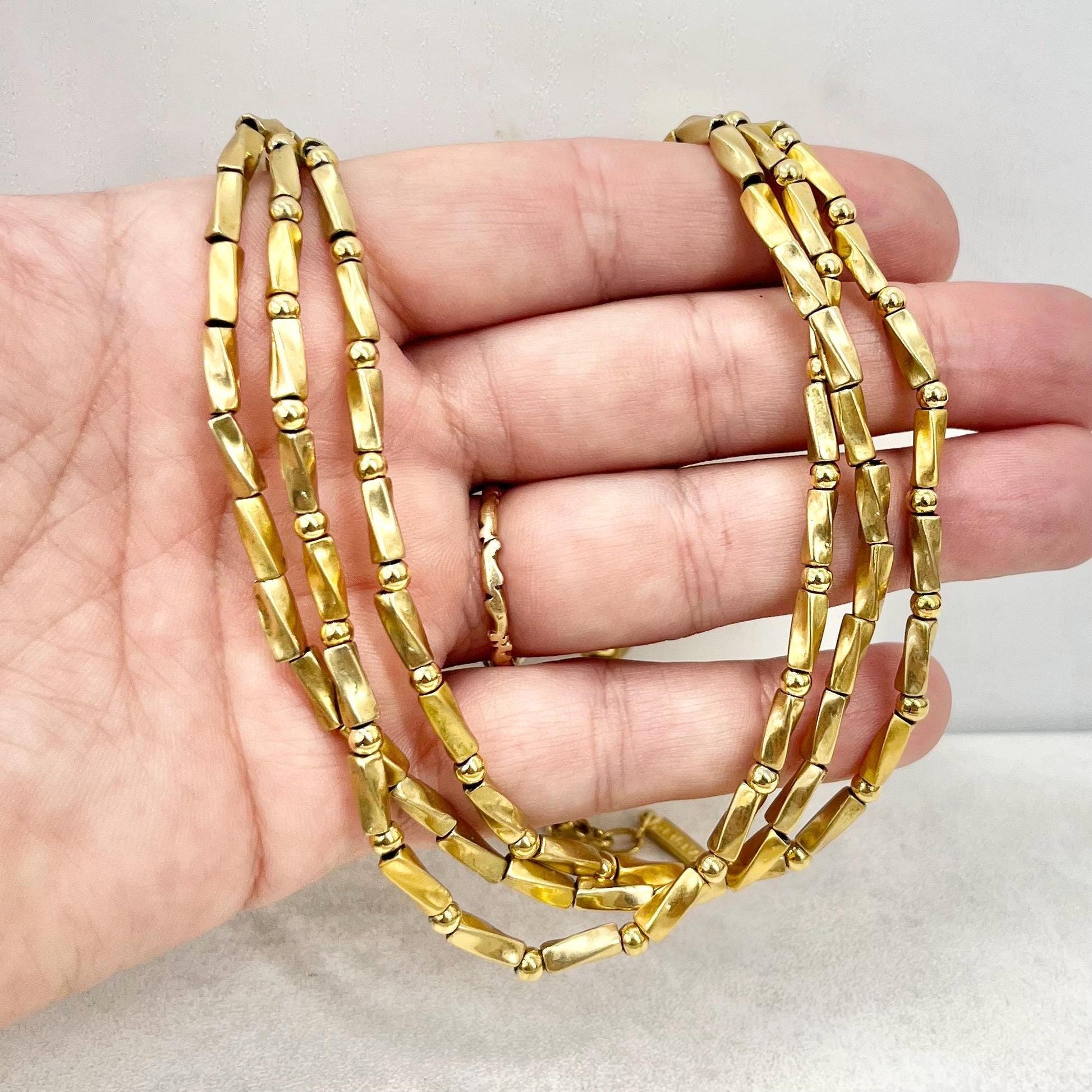 Vintage Napier Three Strand Gold Plate Chain Necklace 1970’s - 1980’s Statement Power Chain 16” with a 2” Extender Chain MillyOliverVintage
