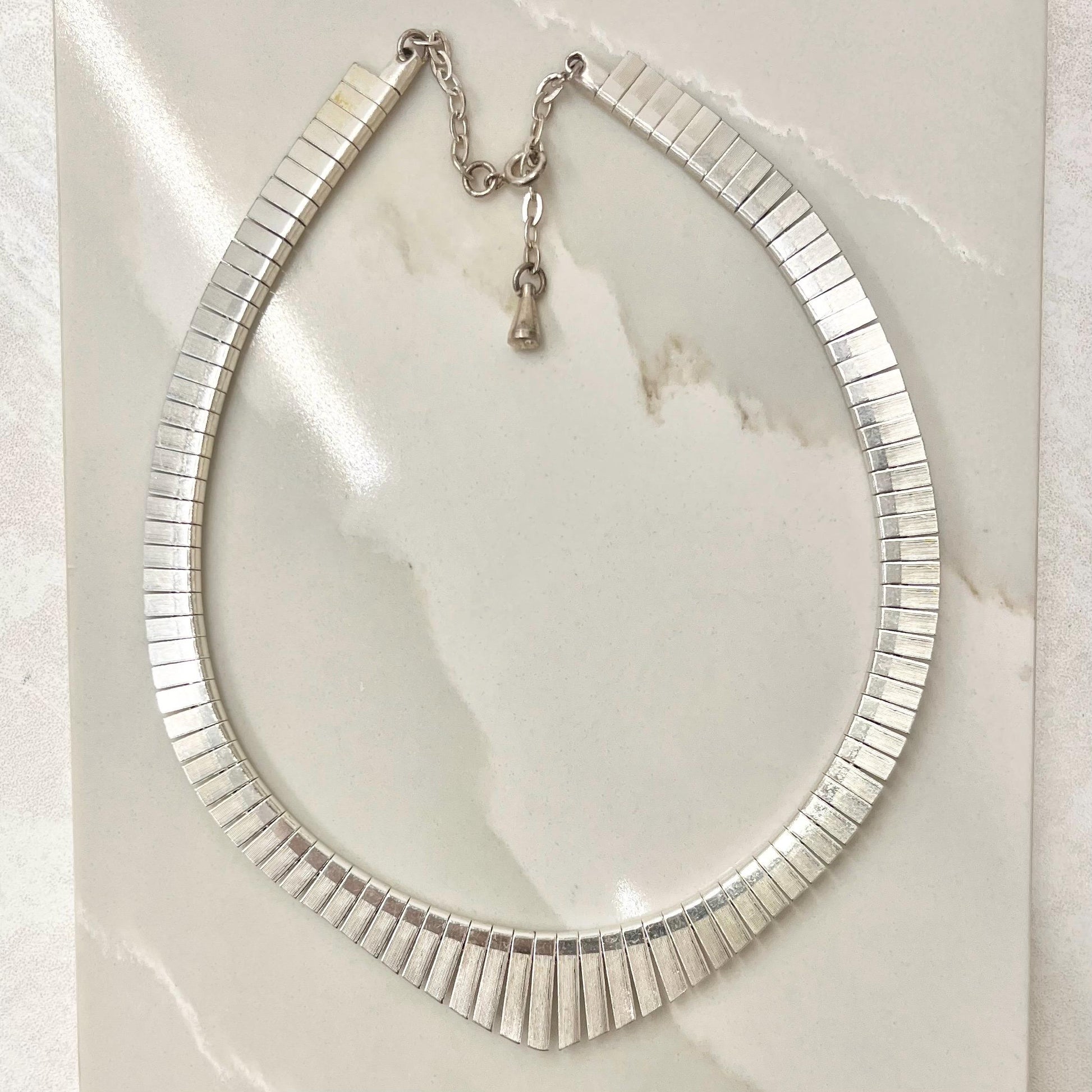 Vintage Silver Plate Cleopatra Style Chain Collar Necklace 1970’s - 1980’s MillyOliverVintage