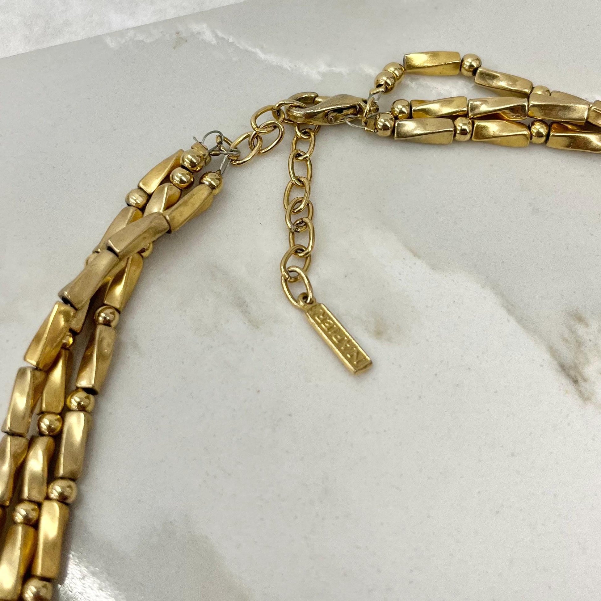 Vintage Napier Three Strand Gold Plate Chain Necklace 1970’s - 1980’s Statement Power Chain 16” with a 2” Extender Chain MillyOliverVintage