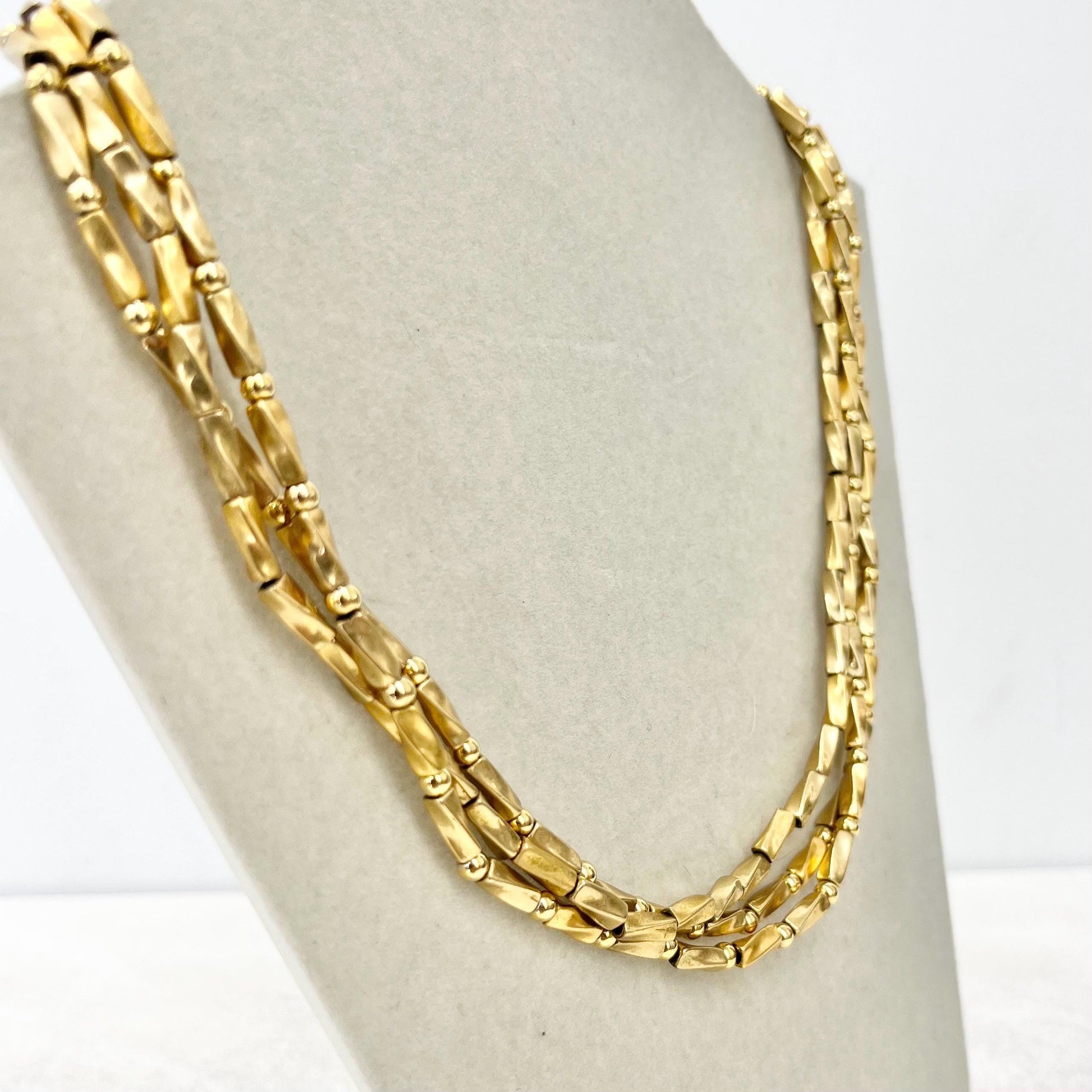 Vintage Napier Three Strand Gold Plate Chain Necklace 1970’s - 1980’s Statement Power Chain 16” with a 2” Extender Chain MillyOliverVintage
