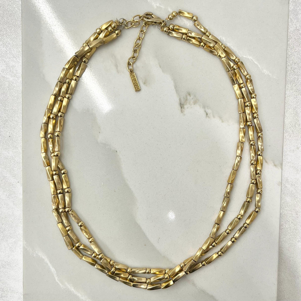 Vintage Napier Three Strand Gold Plate Chain Necklace 1970’s - 1980’s Statement Power Chain 16” with a 2” Extender Chain MillyOliverVintage