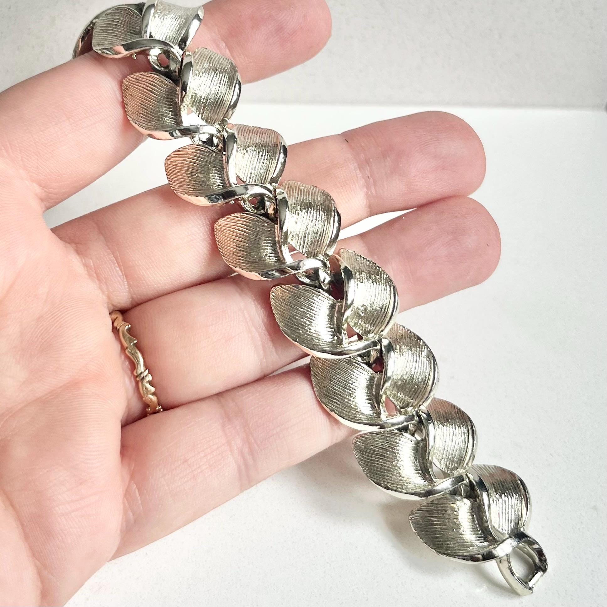 Vintage Silver Plate 1970’s Plait Effect Brutalist Bracelet Textured Unusual Link Costume Jewellery MillyOliverVintage