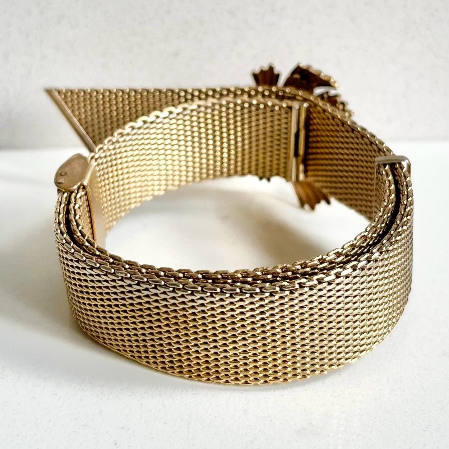 Vintage Gold Plate 1960’s 1970’s Adjustable Mesh Tassle Drop Ribbon Bracelet Fabulously Designed MillyOliverVintage