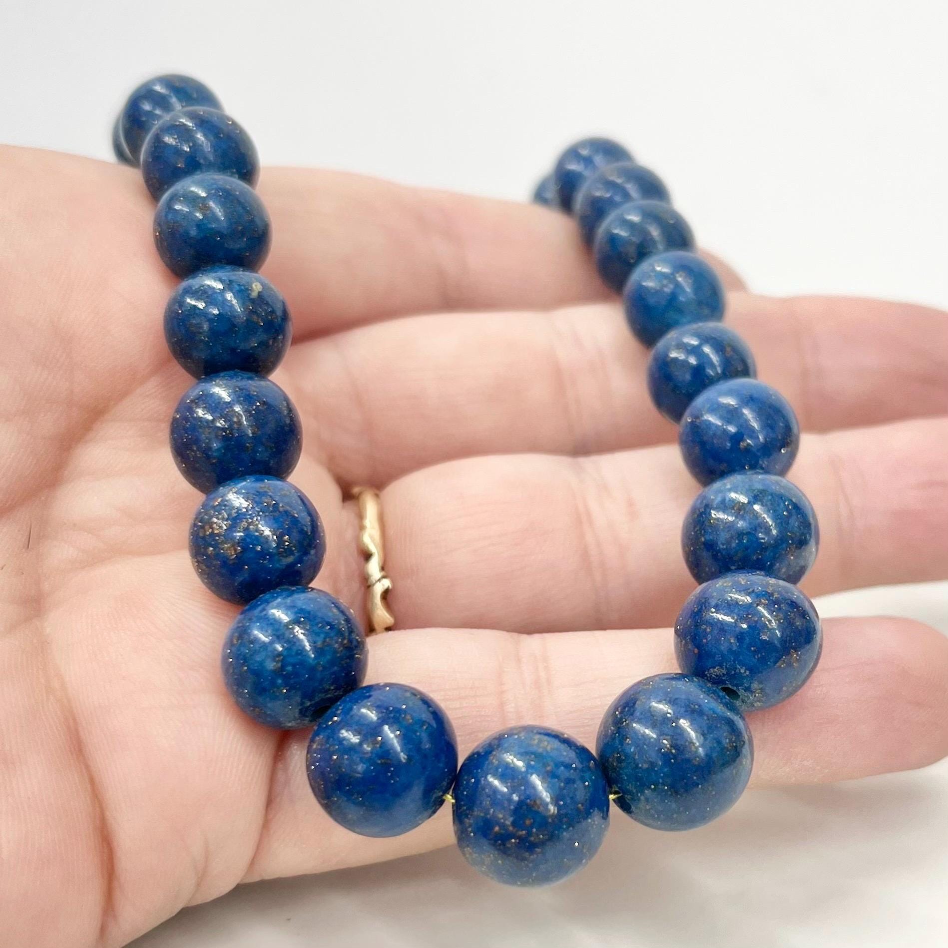 Vintage 1920’s 1930’s Graduated Lapis Lazuli Bead Necklace Excellent Quality Beads Vintage Jewellery 18” Long MillyOliverVintage