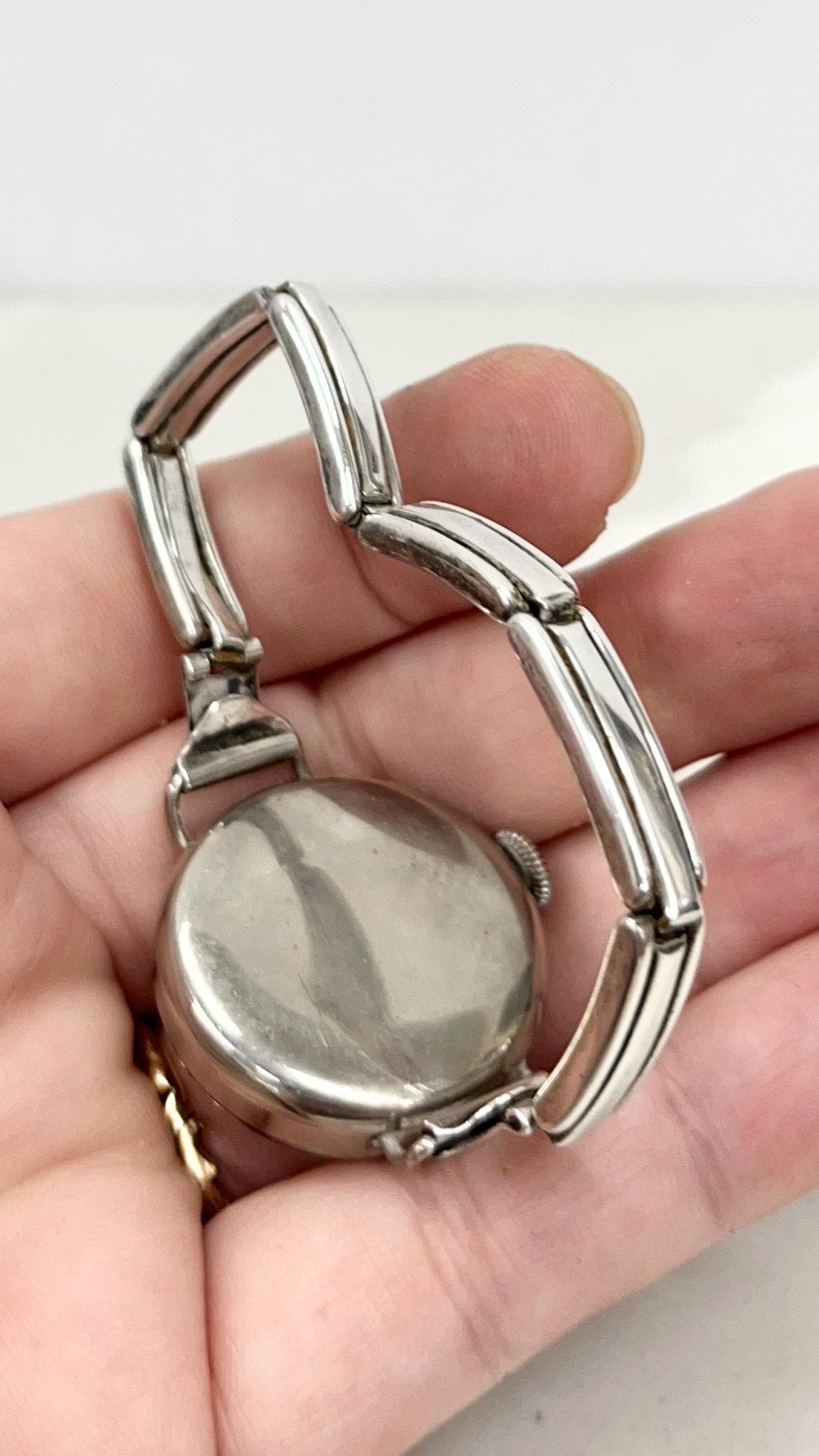 Vintage Ladies Art Deco Sterling Silver Strap Mechanical Watch Swiss Works MillyOliverVintage