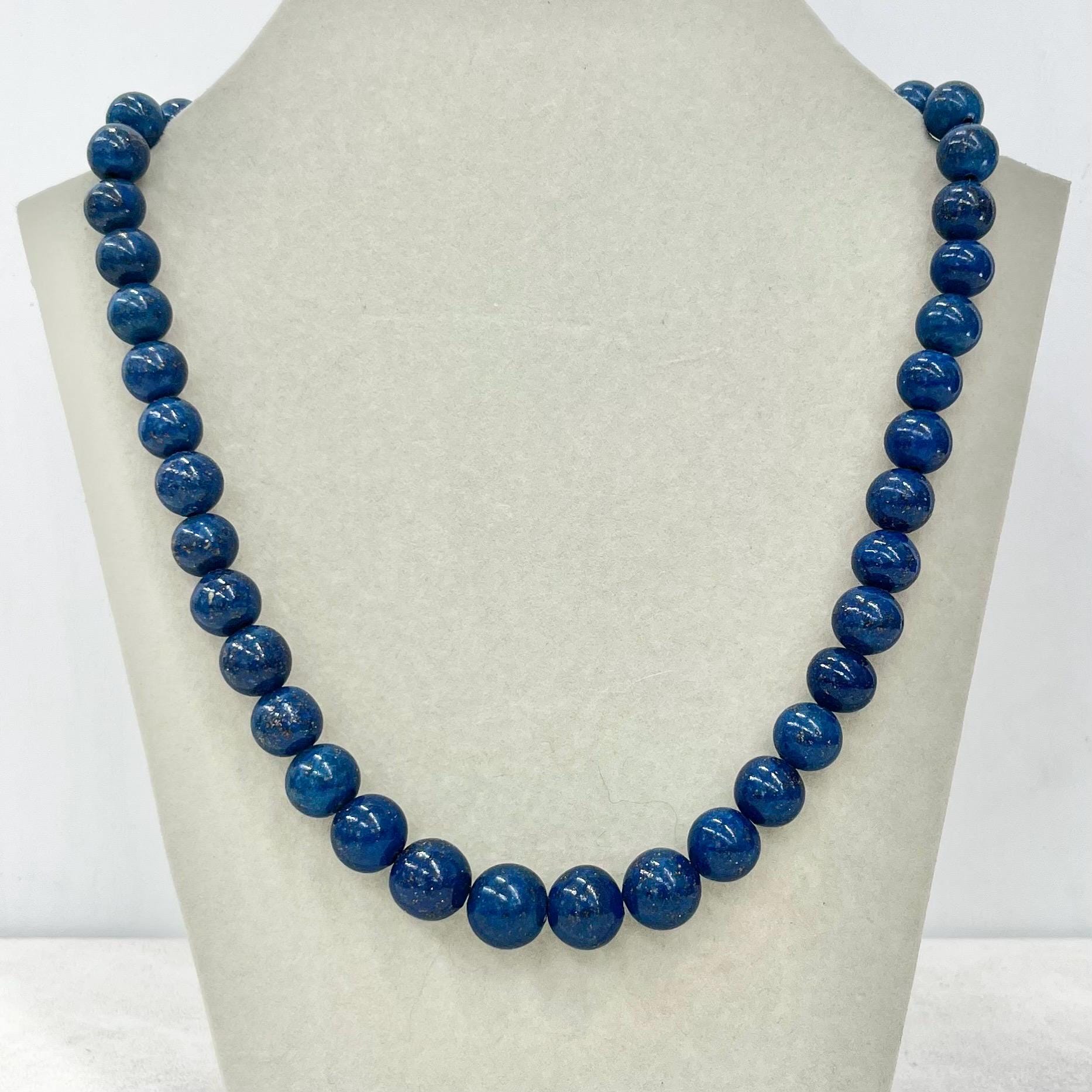Vintage 1920’s 1930’s Graduated Lapis Lazuli Bead Necklace Excellent Quality Beads Vintage Jewellery 18” Long MillyOliverVintage