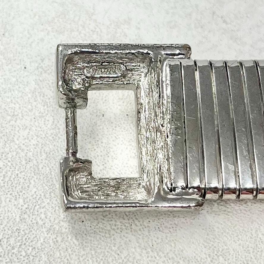 Vintage Grosse White Gold Plated Wide Omega Collar Necklace Rare Designer Jewellery MillyOliverVintage