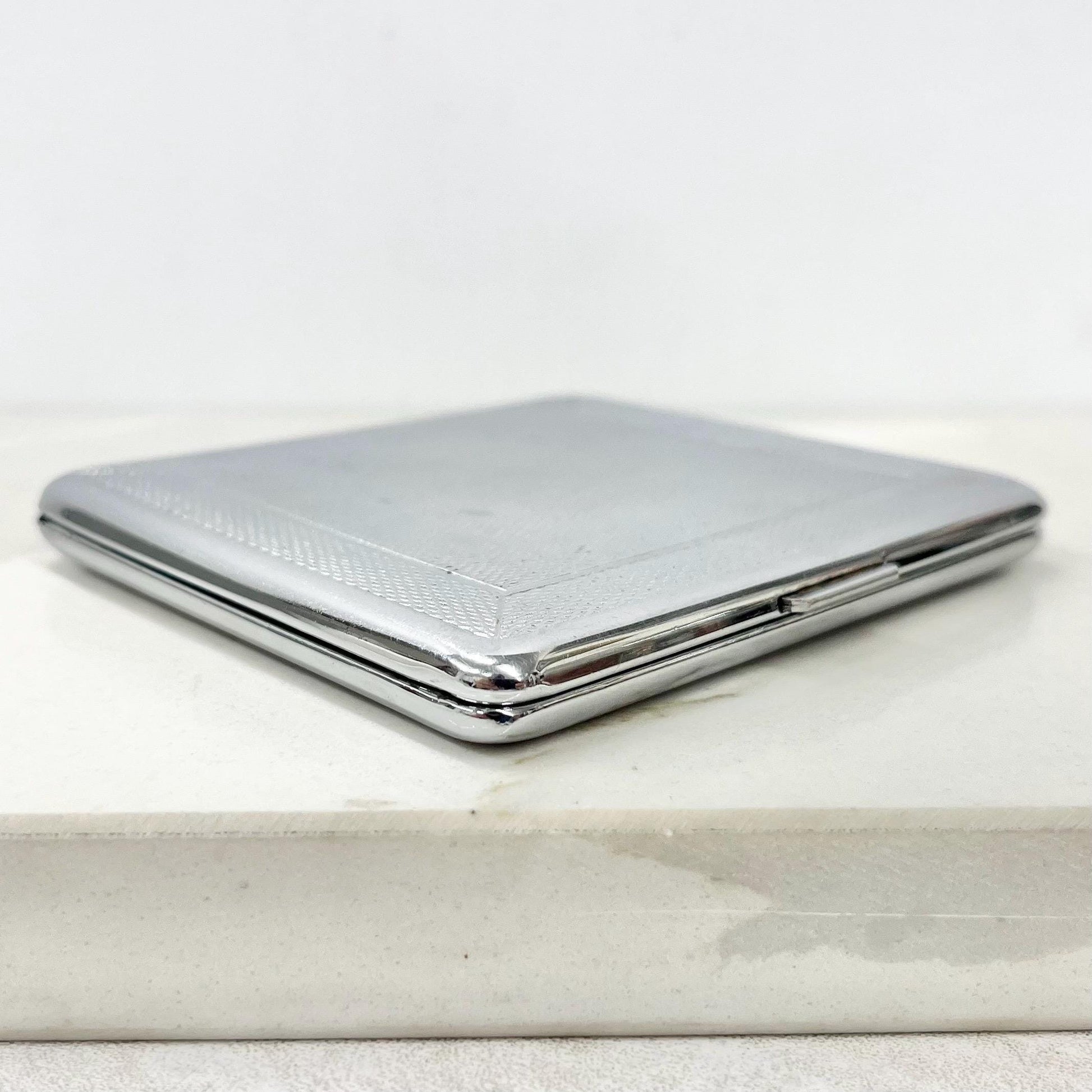 Vintage 1930’s 1940’s Sylva Chrome Card Case Engine Turned Details by Emu Brand MillyOliverVintage