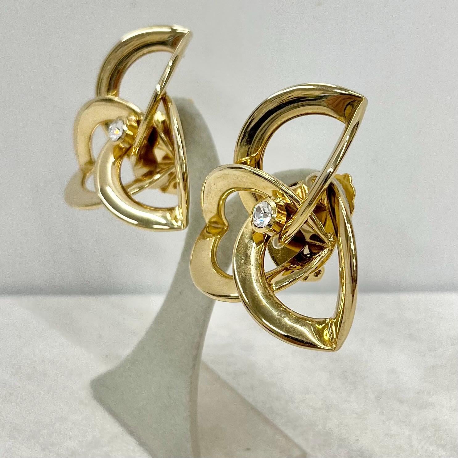 Huge Oversized Vintage Gold Tone Clip on Earrings 1980’s - 1990’s MillyOliverVintage