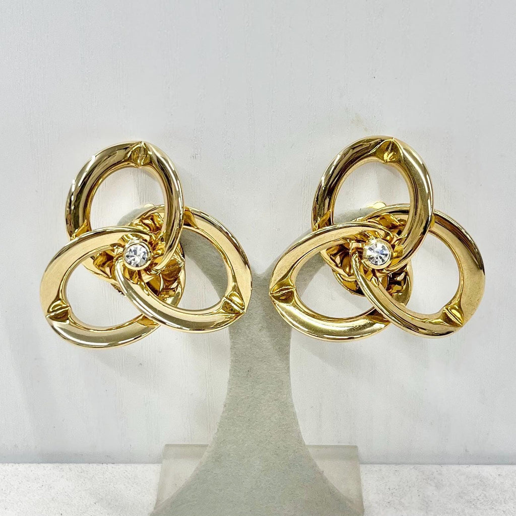 Huge Oversized Vintage Gold Tone Clip on Earrings 1980’s - 1990’s MillyOliverVintage
