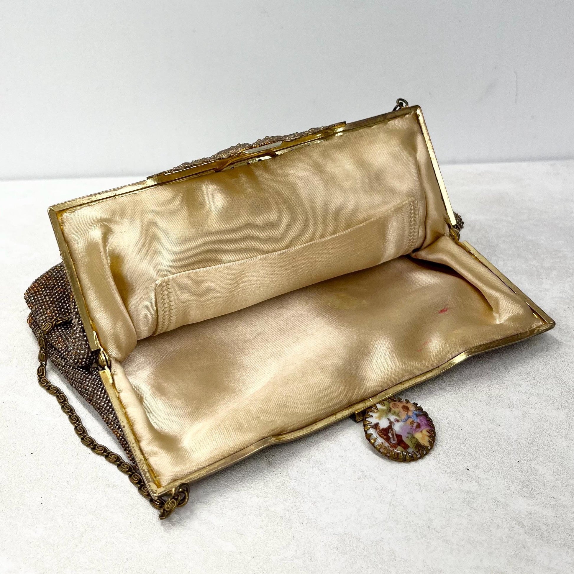 Vintage Heavily Beaded Evening Bag with a Glass Cabochon Clasp 1930’s 1940’s MillyOliverVintage