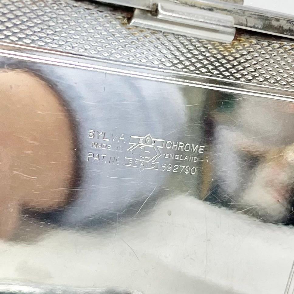 Vintage 1930’s 1940’s Sylva Chrome Card Case Engine Turned Details by Emu Brand MillyOliverVintage