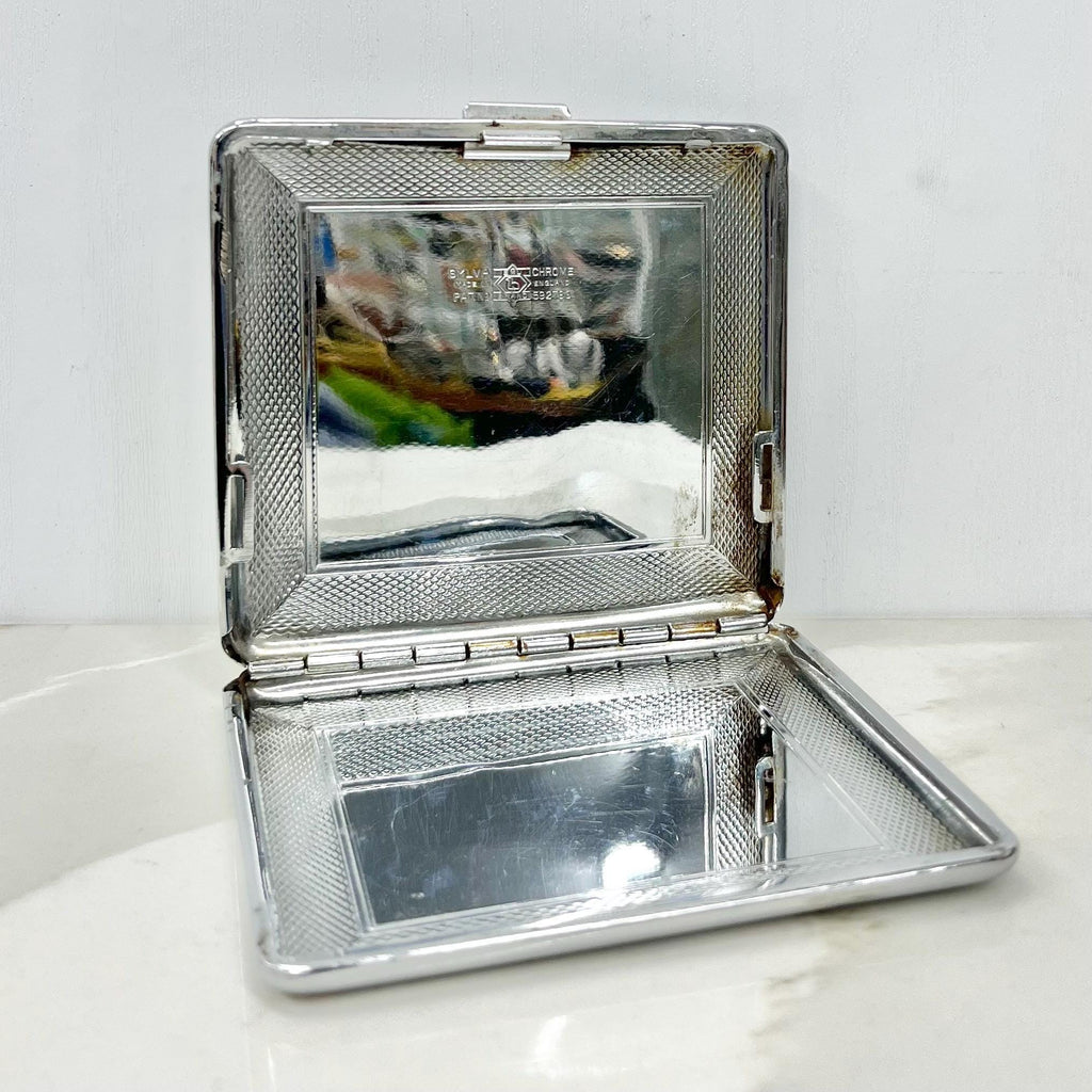 Vintage 1930’s 1940’s Sylva Chrome Card Case Engine Turned Details by Emu Brand MillyOliverVintage