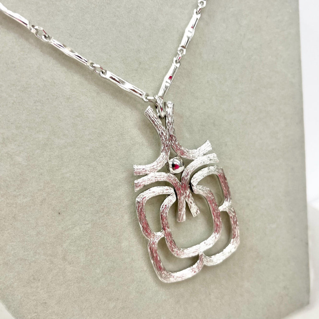 Vintage Avon Brutalist Style Pendant with a 24” Silver Tone Chain MillyOliverVintage