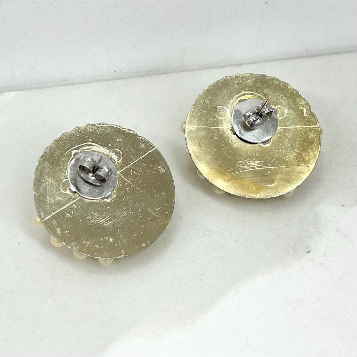 Vintage Gold Tone Faux Pearl Earrings for Pierced Ears 1980’s - 1990’s Lightweight MillyOliverVintage