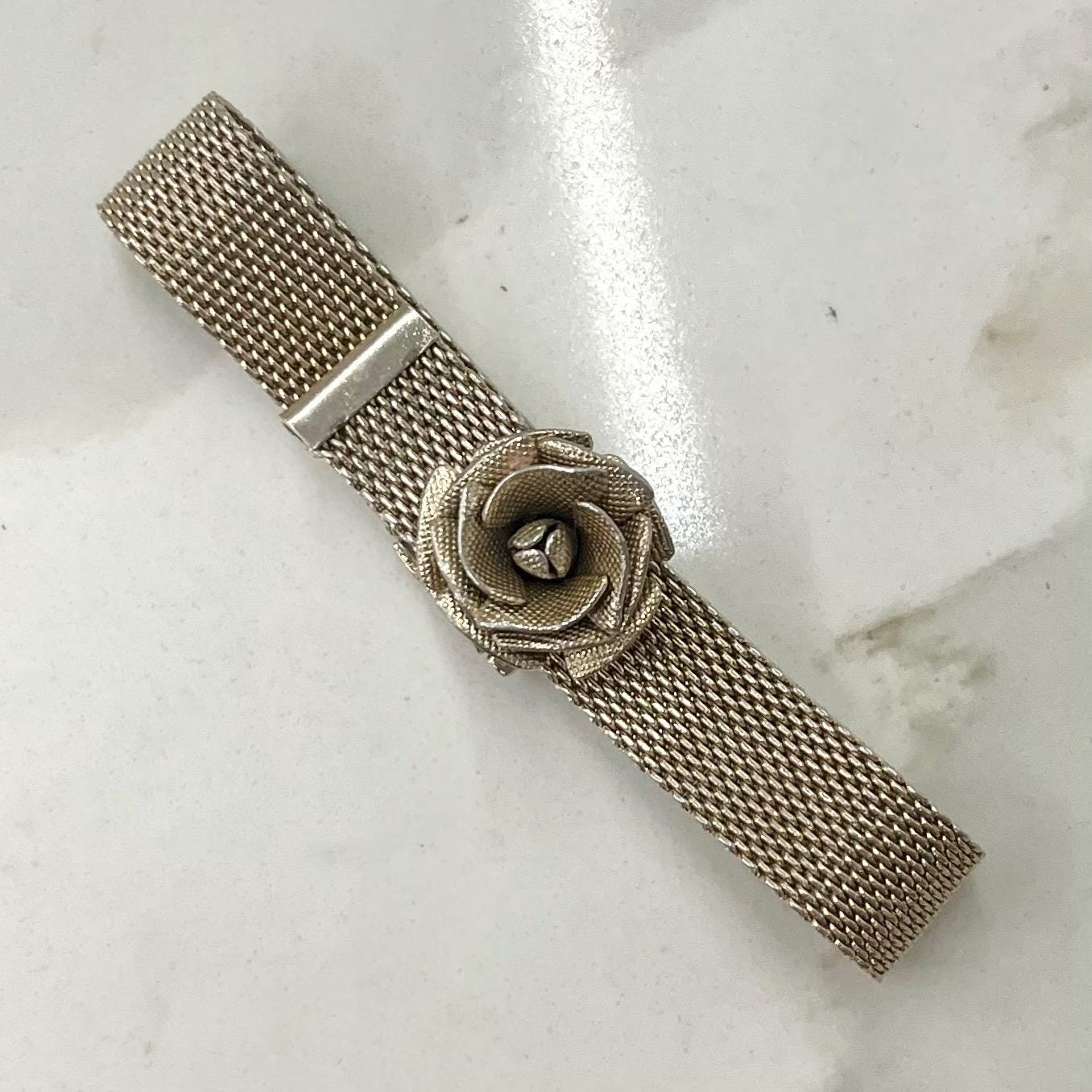 Vintage Gold Plate 1970’s 1980’s Gold Mesh Flower Bracelet by Sarah Coventry MillyOliverVintage