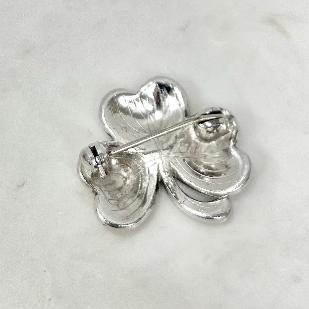 Large Vintage Marcasite Three Lead Clover Brooch Fantastic Costume Jewellery Piece MillyOliverVintage