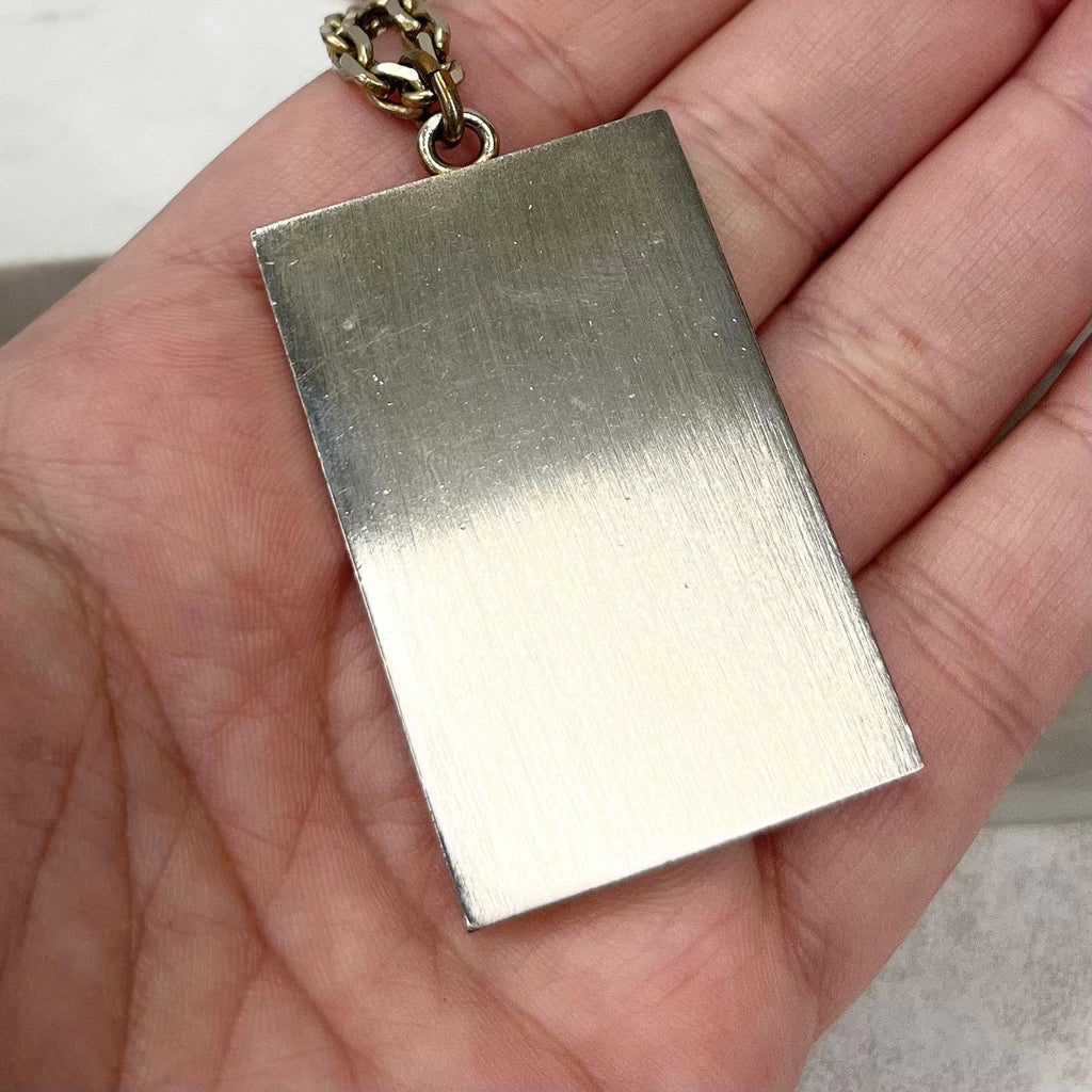 Vintage 1970‘s Gold Plate Stainless Steel Eagle Pendant Necklace with a 25” Curb Chain MillyOliverVintage