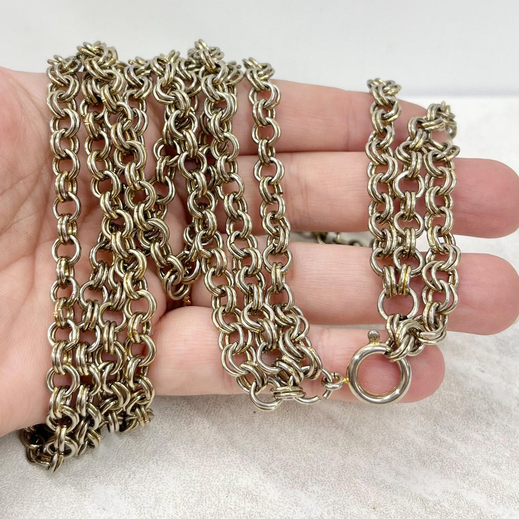 Vintage Light Gold Tone Three Strand Chain Waterfall Necklace MillyOliverVintage