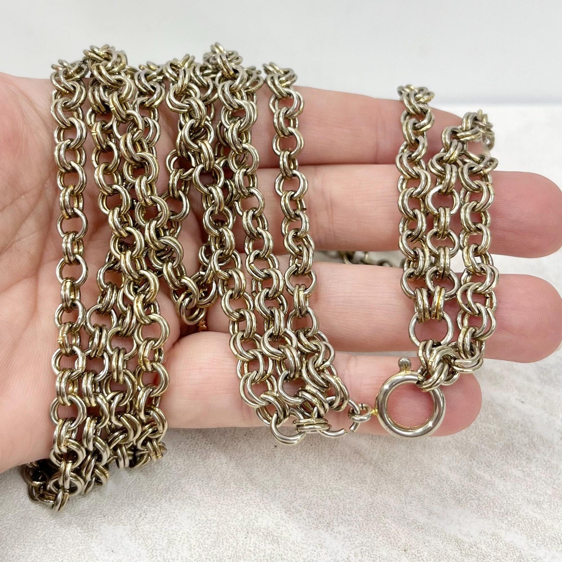 Vintage Light Gold Tone Three Strand Chain Waterfall Necklace MillyOliverVintage