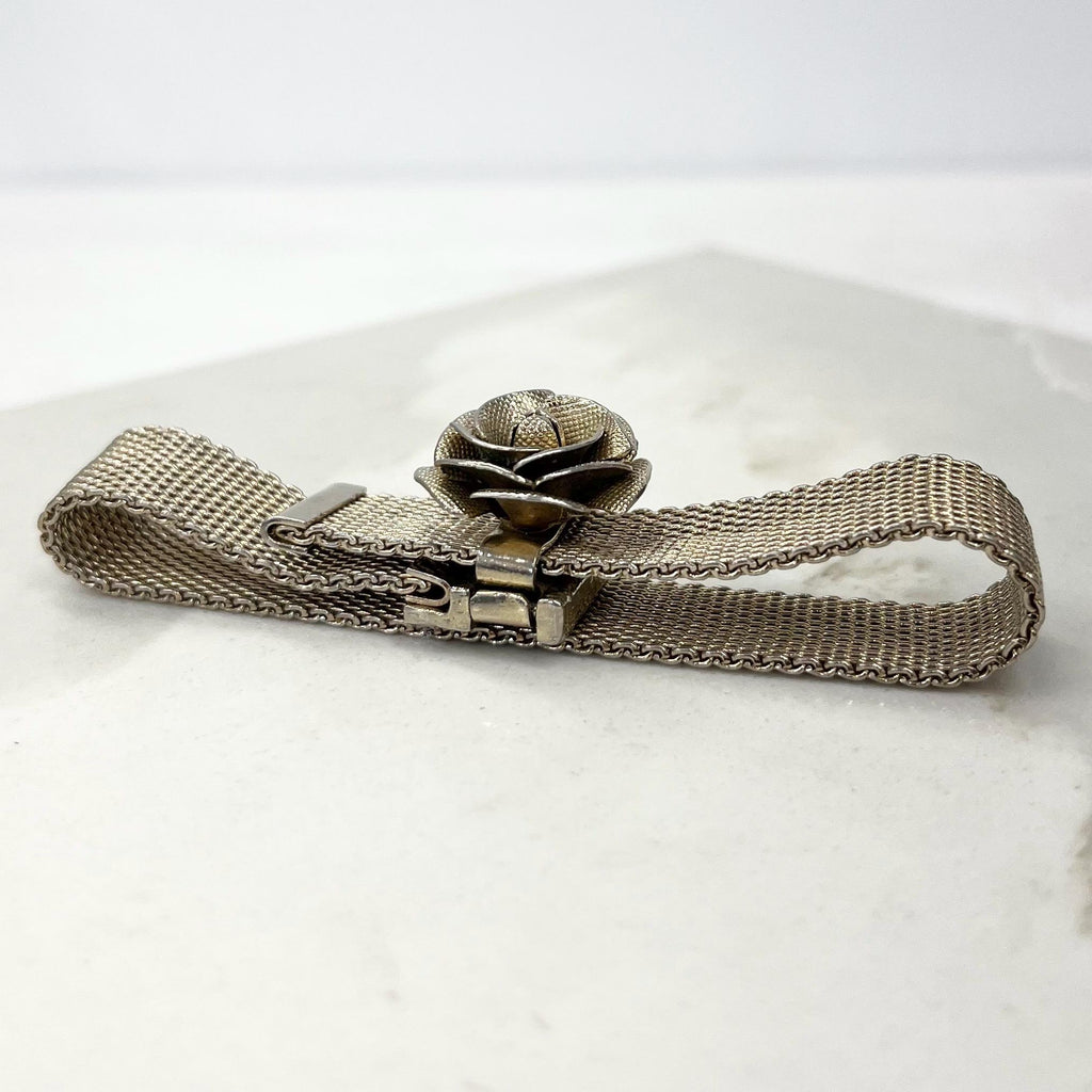 Vintage Gold Plate 1970’s 1980’s Gold Mesh Flower Bracelet by Sarah Coventry MillyOliverVintage