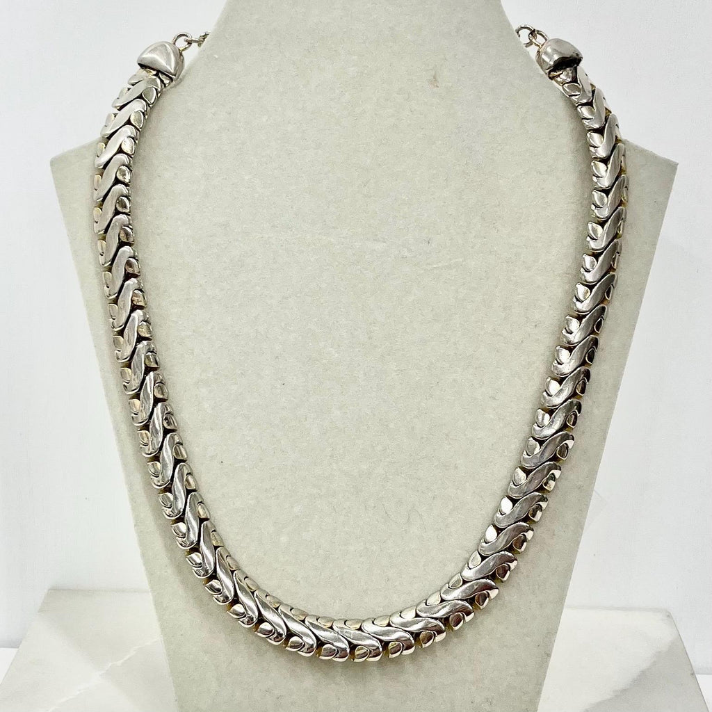 Vintage Givenchy Chunky Flat Link Collar Necklace - Designer Jewellery MillyOliverVintage