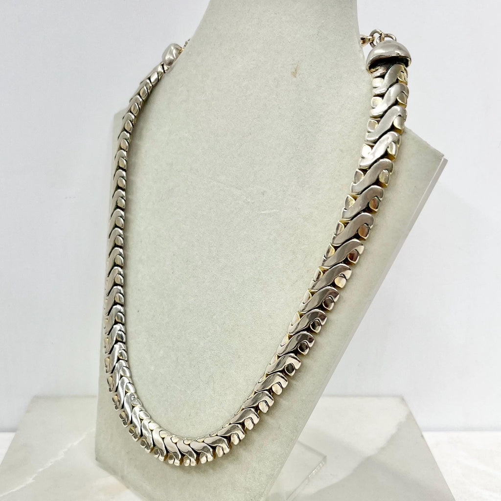 Vintage Givenchy Chunky Flat Link Collar Necklace - Designer Jewellery MillyOliverVintage