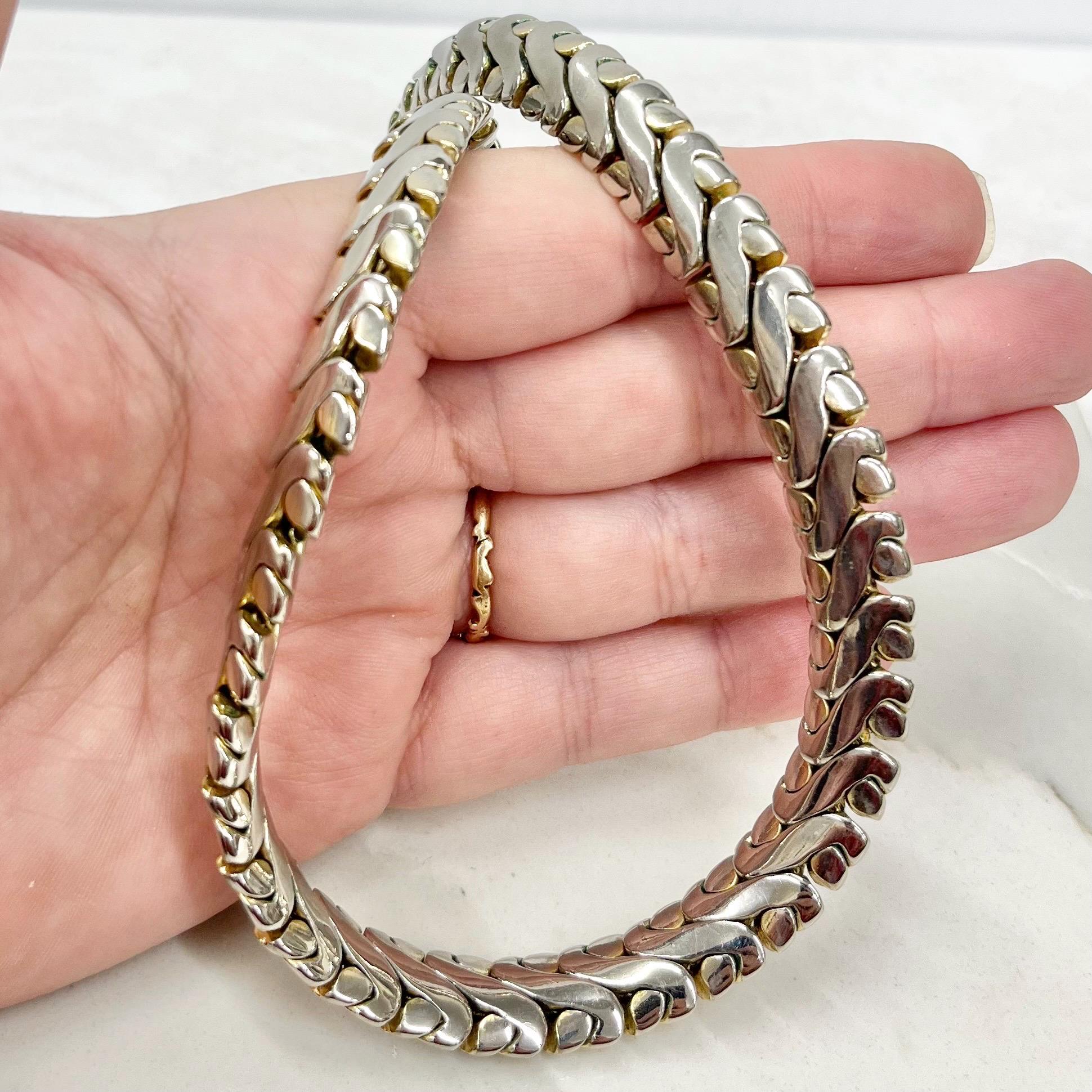 Vintage Givenchy Chunky Flat Link Collar Necklace - Designer Jewellery MillyOliverVintage