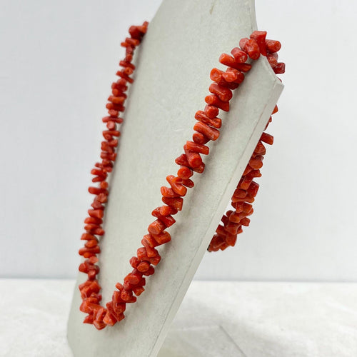 Antique / Vintage Red Stick Coral Necklace with a Brass Clasp MillyOliverVintage