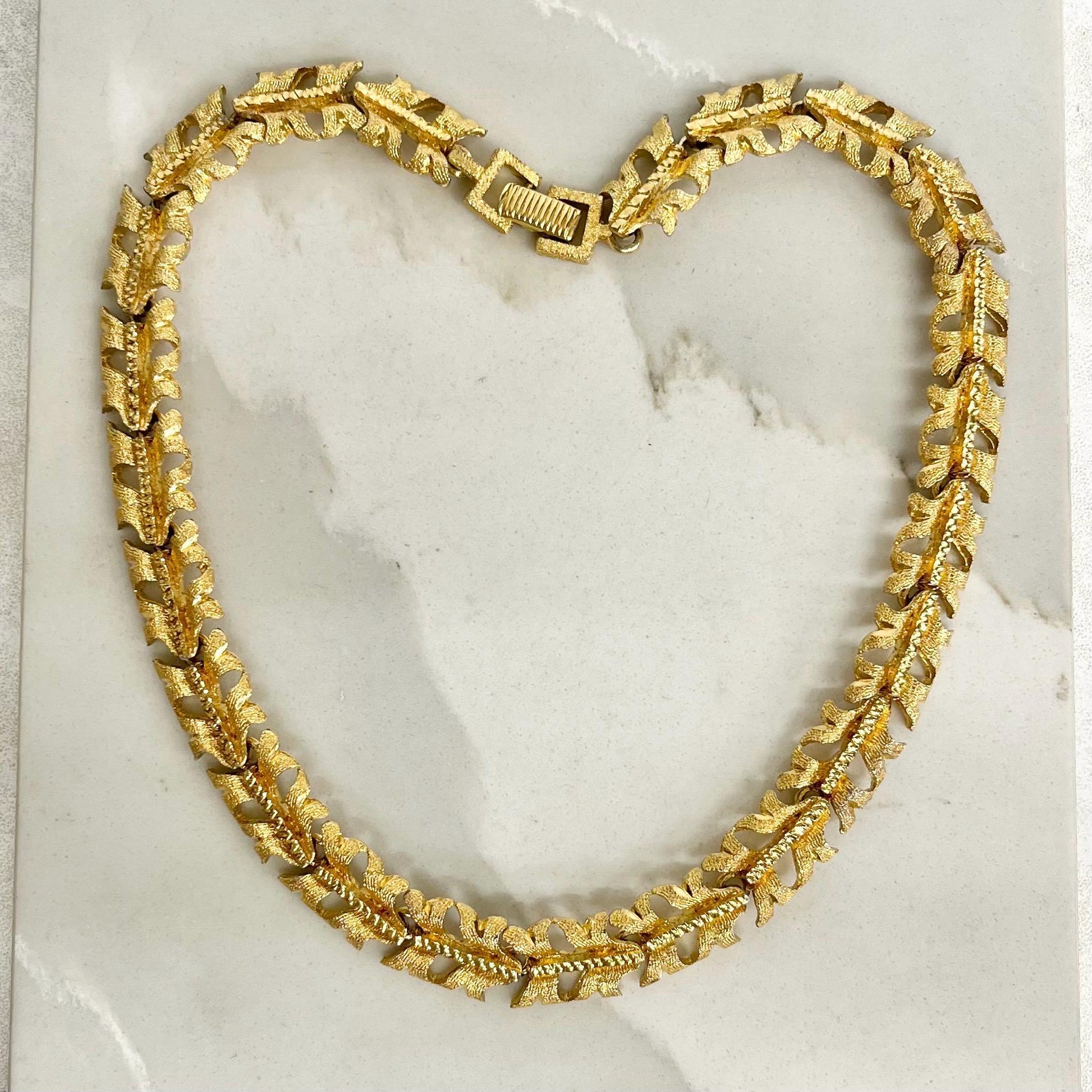 Vintage Gold Tone Brutalist Textured Link Chain Necklace 1970’s - 1980’s Statement Power Chain MillyOliverVintage