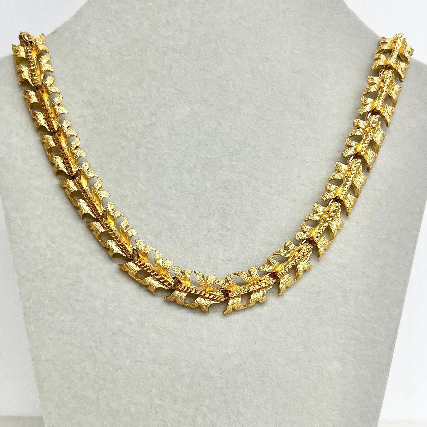 Vintage Gold Tone Brutalist Textured Link Chain Necklace 1970’s - 1980’s Statement Power Chain MillyOliverVintage