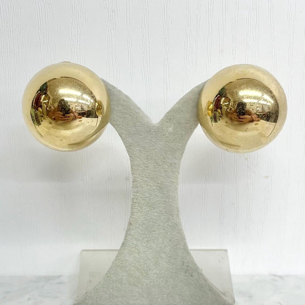 Round Dome Clip On Earrings - Simple Style Vintage Earrings MillyOliverVintage