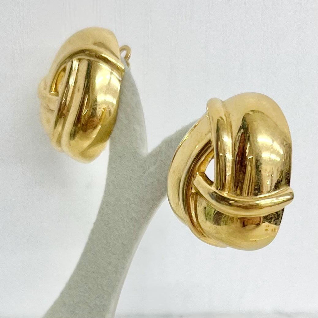 Triangular Knot Clip On Earrings - Simple Style Vintage Earrings MillyOliverVintage