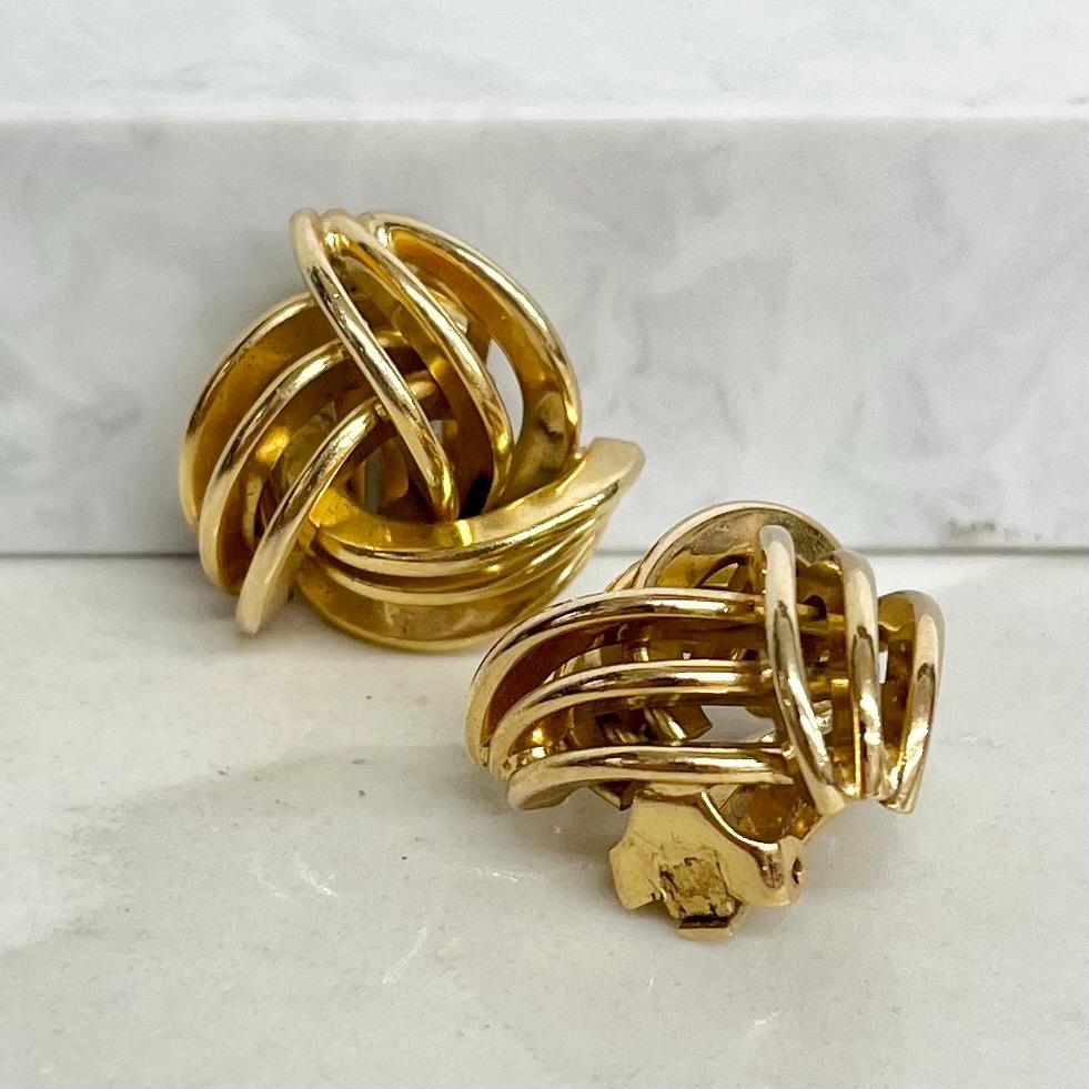 Triangular Knot Clip On Earrings - Vintage Earrings Classic Style MillyOliverVintage