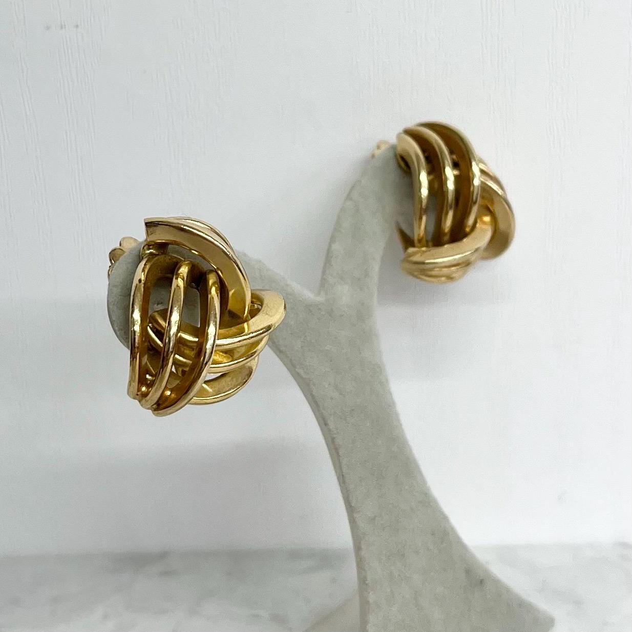 Triangular Knot Clip On Earrings - Vintage Earrings Classic Style MillyOliverVintage