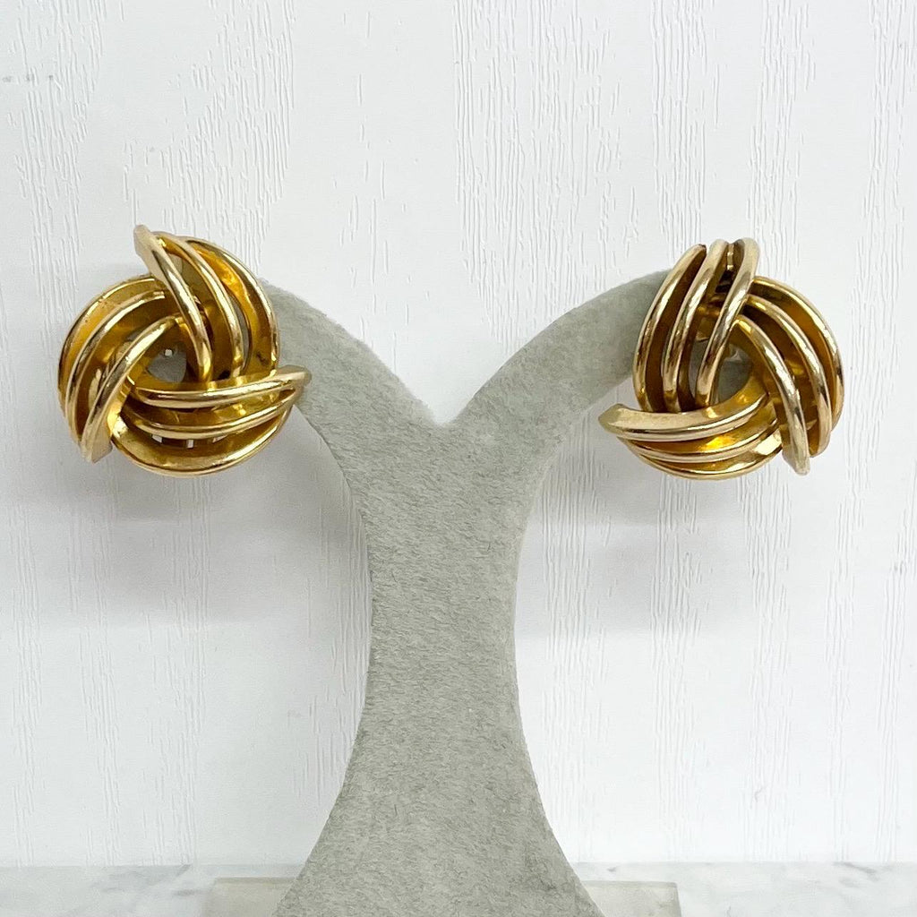 Triangular Knot Clip On Earrings - Vintage Earrings Classic Style MillyOliverVintage