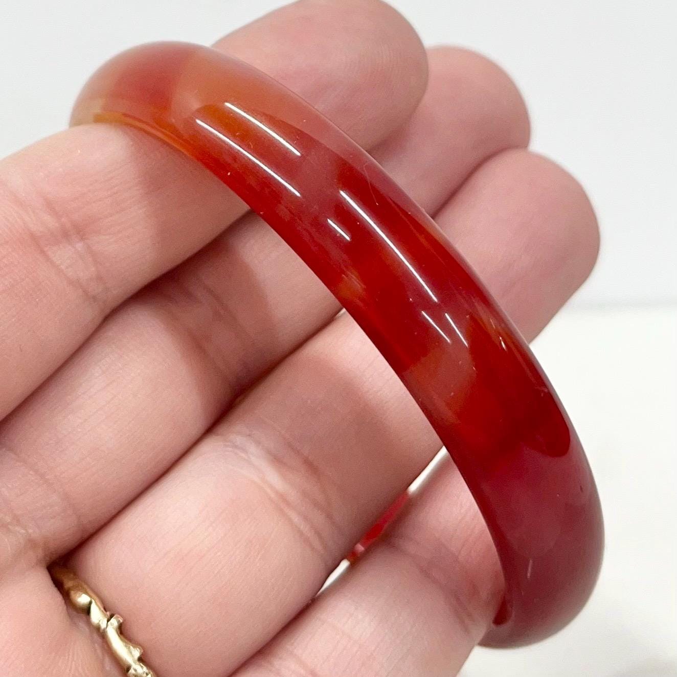 Vintage Orange Agate Bangle - Semi Precious Gemstone Jewellery MillyOliverVintage