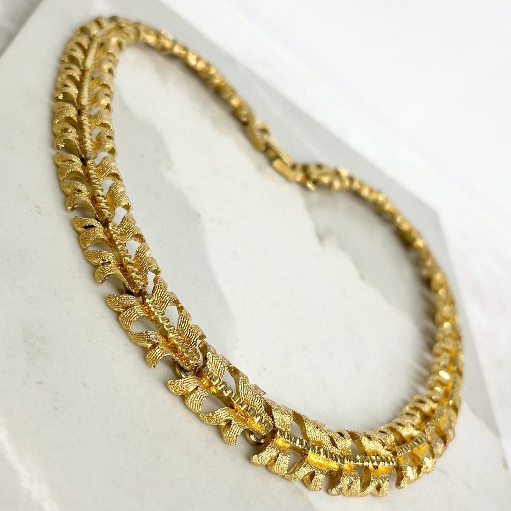 Vintage Gold Tone Brutalist Textured Link Chain Necklace 1970’s - 1980’s Statement Power Chain MillyOliverVintage