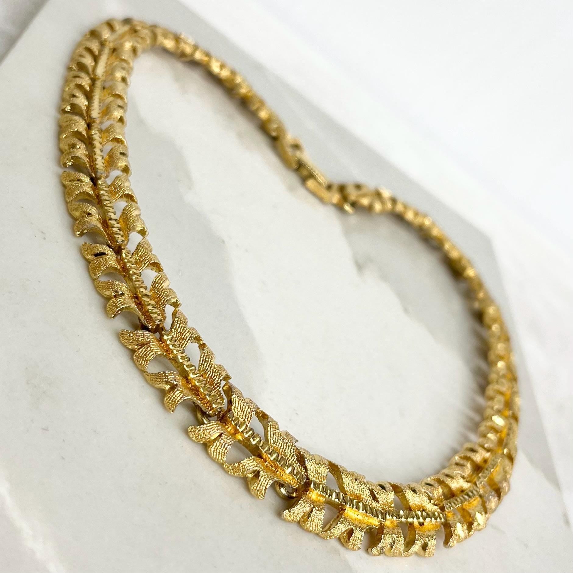 Vintage Gold Tone Brutalist Textured Link Chain Necklace 1970’s - 1980’s Statement Power Chain MillyOliverVintage